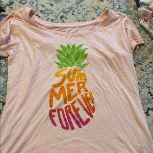 Joe Boxer Pink Tee with Pineapple Graphic